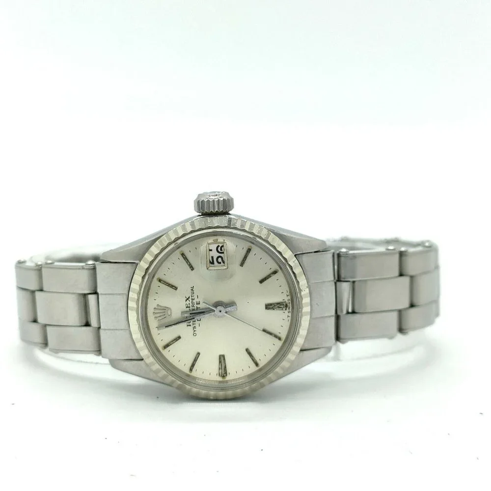 ROLEX Oyster Perpetual Date 24mm Women's Watch Stainless Steel Silve - Picture 4 of 15